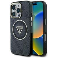 Guess IML Metal Glitter 4G Circle Triangle MagSafe – dėklas skirtas Apple iPhone 16 Pro Max black