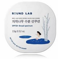 ROUND LAB Birch Juice Moisturizing Sun Cushion SPF50+ PA++++ priemonė nuo saulės - 15 g.