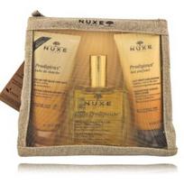 Nuxe Prodigieux Travel Beauty Gift rinkinys (dušo aliejus 100 ml. + kūno losjonas 100 ml. + aliejus 100 ml.  + kosmetinė) - 1 vnt.