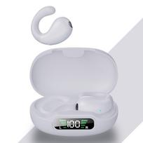 „Bluetooth“ ausinių triukšmo mažinimas nepatenka į ausį, belaidį judesį, universalią galios tūrį, nekaulinį laidininką, ausinių segtuką balta