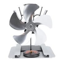Heat Powered Stove Fan 5 Blade Aluminum Alloy Vertical Thermal Powered Fireplace Fan with sidabras