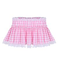 Unisex Vyrai Moterys Klostuotas Crossdress Sijonas Apatiniai Naktiniai Sissy Apatiniai Mini Sijonas X-Small rožinė