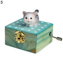 Music Box Adorable Decorative Wood Practical Tiny Hand Cranked Music Boxes for Kids 5