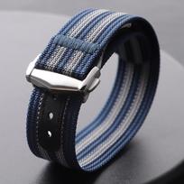 Ribbed Nylon Watch Band 20mm for Omega Diving Watch Strap Folding Buckle Bracelet Loop Military Washable Blet for Men Watchbands 20mm