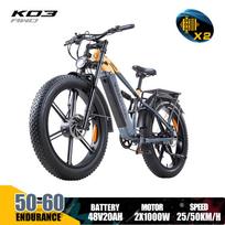 KIMDYMA K03 26 colių elektrinis dviratis, 48V 20Ah, dvigubi 3000W varikliai – 4,0 colių pločio padangos, hidrauliniai stabdžiai, visureigis dviratis, 55 km/h