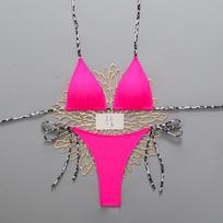 Seksualus leopardo rašto moteriškas paplūdimio bikini 2026 maudymosi kostiumas su kaklu surišamu dirželiu mikro stringai bikini komplektai moteriški maudymosi kostiumai moterims maudymosi kostiumas S mėlyna
