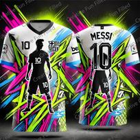 2025 CHATGPT Gatvės Grafiti Futbolo Marškinėliai Vaikams ir Suaugusiems, Specialus MESSI 10, Vasarinė T-shirt, Pažangaus Dizaino Leidimas, Naujas Rinkinys S