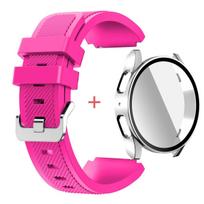 Glass Case +Band for Samsung Galaxy Watch 7/6/5/4 40 44mm Tempered PC Cover Silicone Sport Bracelet Watch 7/6/5/4 40 Accessories Galaxy Watch 4 40mm
