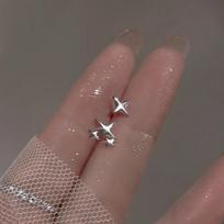 Y2K Exquisite Star Crystal Drop Dangle Earrings for Women  Starlight Unique Simple Silver Color Earring Jewelry Gift