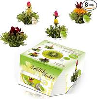 "Creano Tea Flowers Variation" išskirtinio formato puodelio "ErblühTeelini" - 8 arbatos žiedai 4 skirtingų rūšių (žalioji arbata)