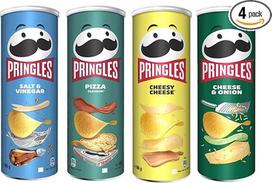 "Pringles" traškučių mišinys - druskos ir acto, picos, sūrio, sūrio ir svogūnų, traškių bulvių traškučių, 4 × 165 g