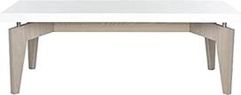 "Safavieh" lakuotas kavos staliukas metalinis baltas/akmeninis Taupe 109 x 59 x 38,10 cm