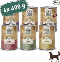 "Wildes Land" drėgnas maistas šunims su laukinėmis žolelėmis ir erškėtuogių aliejumi, be glitimo, su papildoma mėsa, geriausiai priimamas ir suderinamas