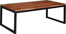 FineBuy Sheesham kavos staliukas 110 x 40 x 60 cm Medžio masyvo/metalo svetainės stalas, pramoninio stiliaus dizainerio sofos stalas, svetainės stalas, svetainės stalas Solid