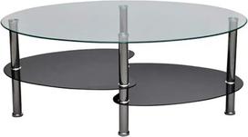 GOTOTOP Ovalus kavos staliukas Modernaus stiliaus kavos staliukas 3 lygių kavos staliukas namams, svetainei, 90 x 45 x 43 cm