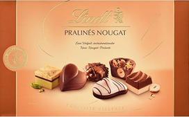 Lindt šokoladas | Pralinés Nougat dėžutė | 200 g | 19 šokoladinių saldainių su švelniai tirpstančiais riešutų riešutais 9 rūšių | Šokoladinė dovana