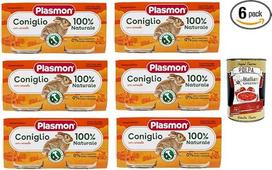 Plasmon Carne Coniglio e cereale 6 x (2 x 80 g) su itališka mėsa, 100 % natūrali, be krakmolo ir priedų + itališka gurmaniška Polpa 400 g