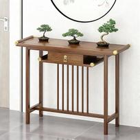 Siauras medinis konsolinis stalas su stalčiais, šoninis stalas "Slim Minimalist in New Chinese Style", prieškambario stalas prieškambaryje, gyvenamajame kambaryje, lengvai surenkamas (120 x 42 x 88 cm / 47 x 17 x 35 coliai)