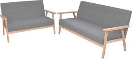 Tidyard 275178 Sofos rinkinys 2 dalių audinio šviesiai pilka minkšta sofa Lounge sofa gyvenamajam kambariui, prieškambariui, biurui