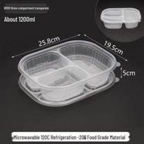 JINMEILI Disposable Plastic 3-Compartment Meal Prep Containers
