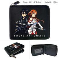 Men Leather Short Vintage Credit Card Wallet Anime Sao Asuna Purse