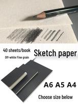 Lay-Flat Hardcover Sketchbook: Perfect Bound with Black Card, Kraft Paper, for Colored Pencils, Watercolors, and Markers A6 105x145mm
