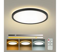 Brilagi - tamsinamas LED šviestuvas ULTRA SLIM LED/24W/230V, skersmuo 42 cm, juodas, su nuotoliniu pulteliu