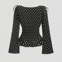 European Polka Dot One-Shoulder Slimming Vest for Trendy Women M juoda