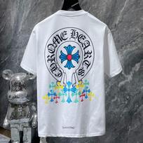 8708 CHROME HEARTS 2026 Vasara Naujas Aukštos Kokybės Medvilninis Apvaliu Kaklu Laisvas Didelio Dydžio Vyriškas ir Moteriškas Marškinėliai Poros Marškinėliai S juoda