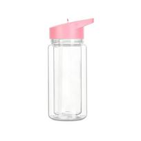 NAUJAS 300 ml talpos sniego rutulio puodelis, atsparus dūžiams, dvigubos sienelės vandens buteliukai, daugkartinio naudojimo, su iš anksto išgręžtomis stiklainių puodeliais, DIY dovana rožinė