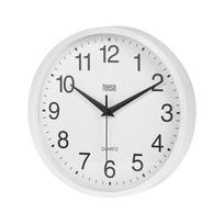 Sieninis laikrodis 25 cm Teesa baltas modernus tylus