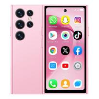 S26 PRO Mini 4G išmanusis telefonas 4,0 colių 2GB RAM 16GB ROM Dviguba kamera 2MP+5MP LTE Dvi SIM kortelės Bluetooth Type-C Žibintuvėlis Veido atrakinimas Android mobilusis telefonas rožinė