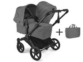 Universalus vežimėlis pametinukams Bugaboo Donkey 6 DUO 2in1 Moon grey/Moon grey/black frame