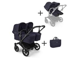 Universalus vežimėlis dvynukams Bugaboo Donkey 6 TWIN 2in1 Deep indigo/Deep indigo /black frame