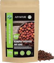 "Alpi Nature Kampot" ekologiški pipirai, raudonieji 200 g, raudonieji Kampot pipirai, ekologiški pipirai, sveiki