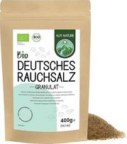 "Alpi Nature" vokiška rūkymo druska, ekologiškos 1-3 mm granulės, 400 g, ekologiška rūkymo druska be priedų, šalto rūkymo jūros druska su buko medienos aromatu