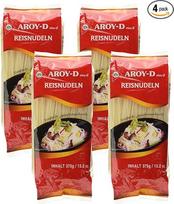 "Aroy-D" ryžių makaronai be glitimo, 3 mm (1 x 375 g pakuotė) (4 vnt.)