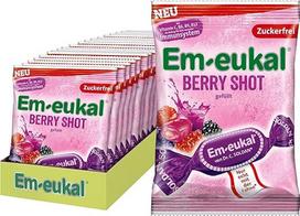 "Em-eukal Berry Shot" be cukraus - vaisių saldainiai su uogų skoniu ir vitaminais - 20 x 75 g maišelių - be cukraus - idealiai tinka kelionėms