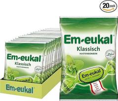 "Em-eukal Classic" saldainiai nuo kosulio, be cukraus ir laktozės, pastilės su eukaliptų aliejumi ir mentoliu - 20 x 75 g