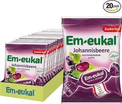 "Em-eukal" saldainiai nuo kosulio su serbentais, be cukraus ir laktozės, pastilės su vitaminu C, be cukraus - 20 x 75 g