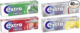 "Extra Professional" kramtomosios gumos mišinys I 40 pakuočių 4 rūšių I Šviežia mėta I Šviežia braškė I Balta I Balta I Balta I Balta I Šviežias burnos kvapas I Dantų priežiūra