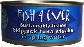 "Fish 4 Ever" dryžuotųjų tunų kepsneliai šaltinio vandenyje (160g) - 2 vnt.