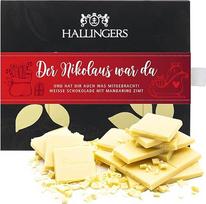 "Hallingers Der Nikolaus war da" - baltasis šokoladas su mandarinais ir cinamonu - rankų darbo, be alkoholio (dėžutė) - dovana vasarą ir puiki kepsnių dovana | sveikinimai, padėkos, draugystė