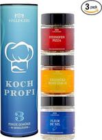 "Hallingers Koch-Profi" - 3 dalių rankų darbo prieskonių dovanų rinkinys - 3 prieskoniai iš viso pasaulio (rinkinys) - dovanų idėjos Kalėdos ir dovanos Advento kalendorius Gimtadienio sveikinimai Padėka Draugystė G