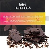 "Hallingers Herzliche Anteilnahme" - veganiškas šokoladas Tamsus smulkus kakavos avietės ir pasifloros vaisiai - rankų darbo, be alkoholio (dėžutė) - Motinos dienos dovana ir dovanų idėjos Tėvo dienai | Gimtadienio sveikinimai