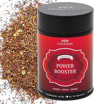"Hallingers Power Booster" - biri "Roibusch" arbata su migdolais, vanile ir apelsinais (skardinė) - dovana vasarą ir puiki grilio dovana | gimtadienio sveikinimai Atgavimas Jubiliejus Draugystė