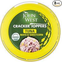 "John West" 8 x Tuno Mayo saldainiai kukurūzų spragėsiai 80g