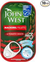 "John West" skumbrės filė pomidoruose 125g, 10 vnt.