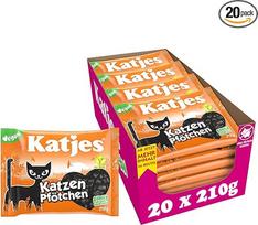"Katjes Cat Paw Licorice" saldainių pakuotė - mažos saldymedžio letenėlės iš minkštos saldymedžio masės, klasikinės, veganiškos, halal, 20 x 210 g
