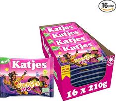 "Katjes Sheroes Mix" mišinio pakuotė - įvairių formų ir spalvų vaisinės gumytės, putų cukrus ir saldymedis, veganiška, 16 x 210 g